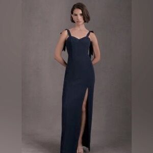 NWT- Anthropologie- 	
BHLDN ANTONIA GEORGETTE DRESS- Midnight Navy